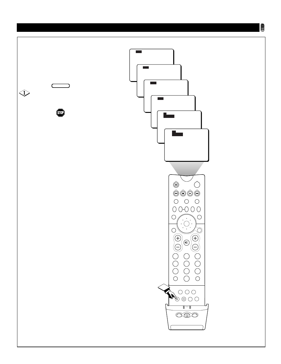 Av b, Sing the, Utton | Remote control • the av button | Philips 64P8342 User Manual | Page 43 / 58