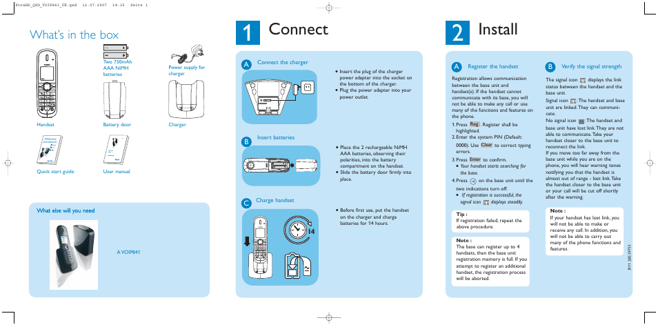 Philips A VOIP841 User Manual | 2 pages