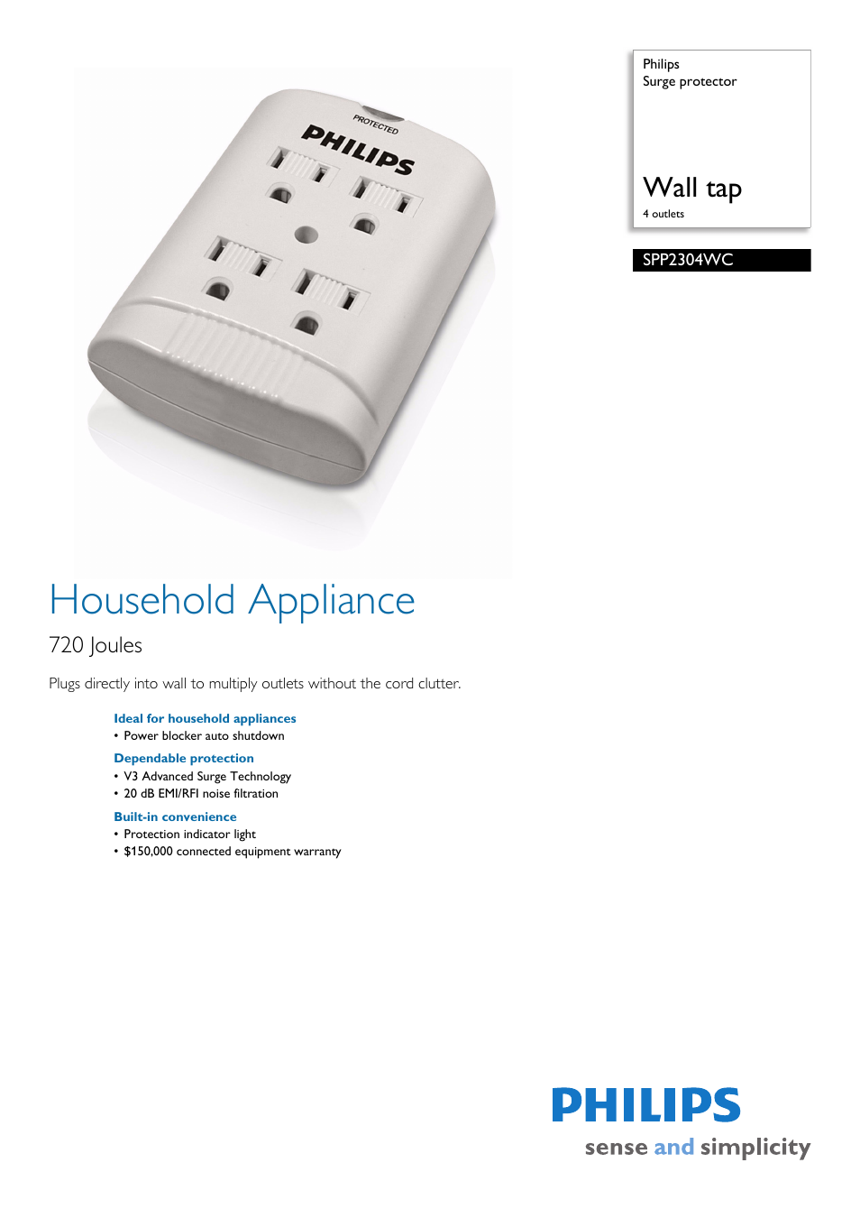 Philips SPP2304WC User Manual | 2 pages