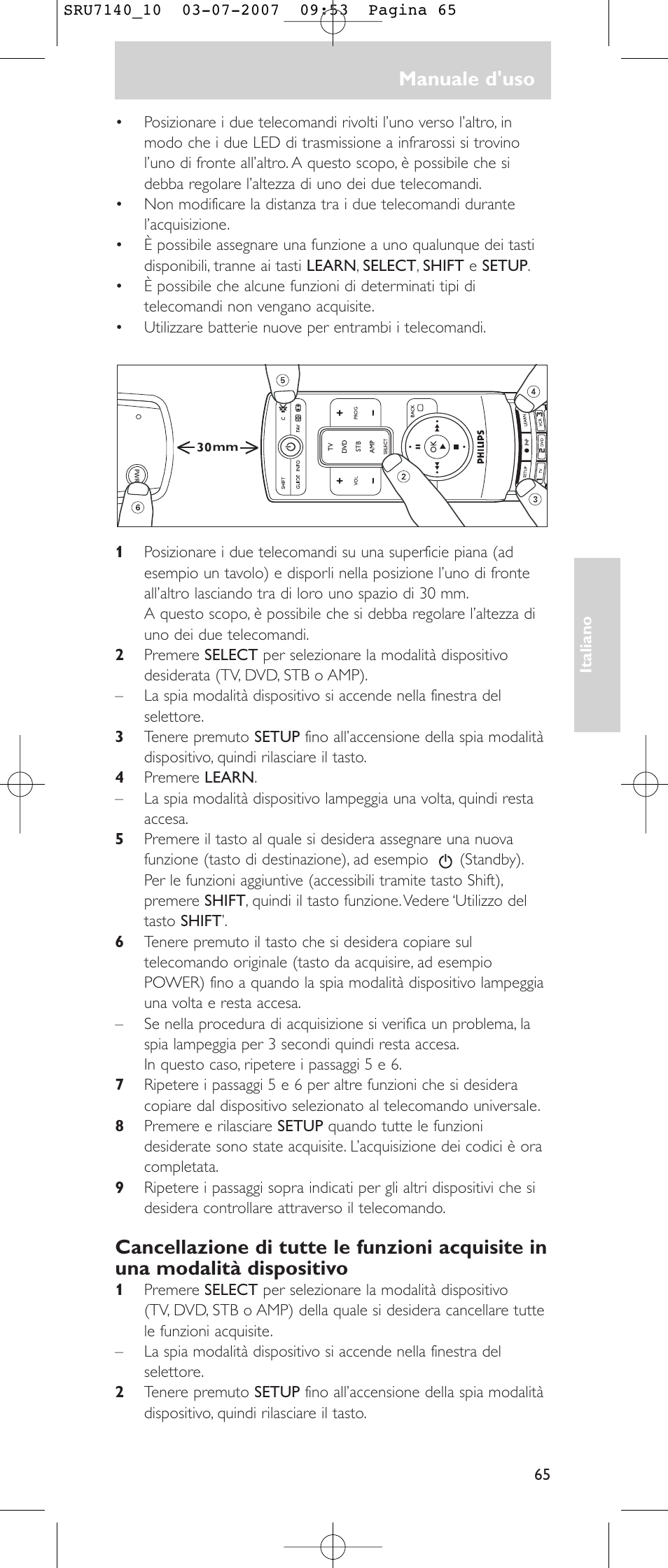 Manuale d'uso | Philips SRU 7140 User Manual | Page 65 / 108