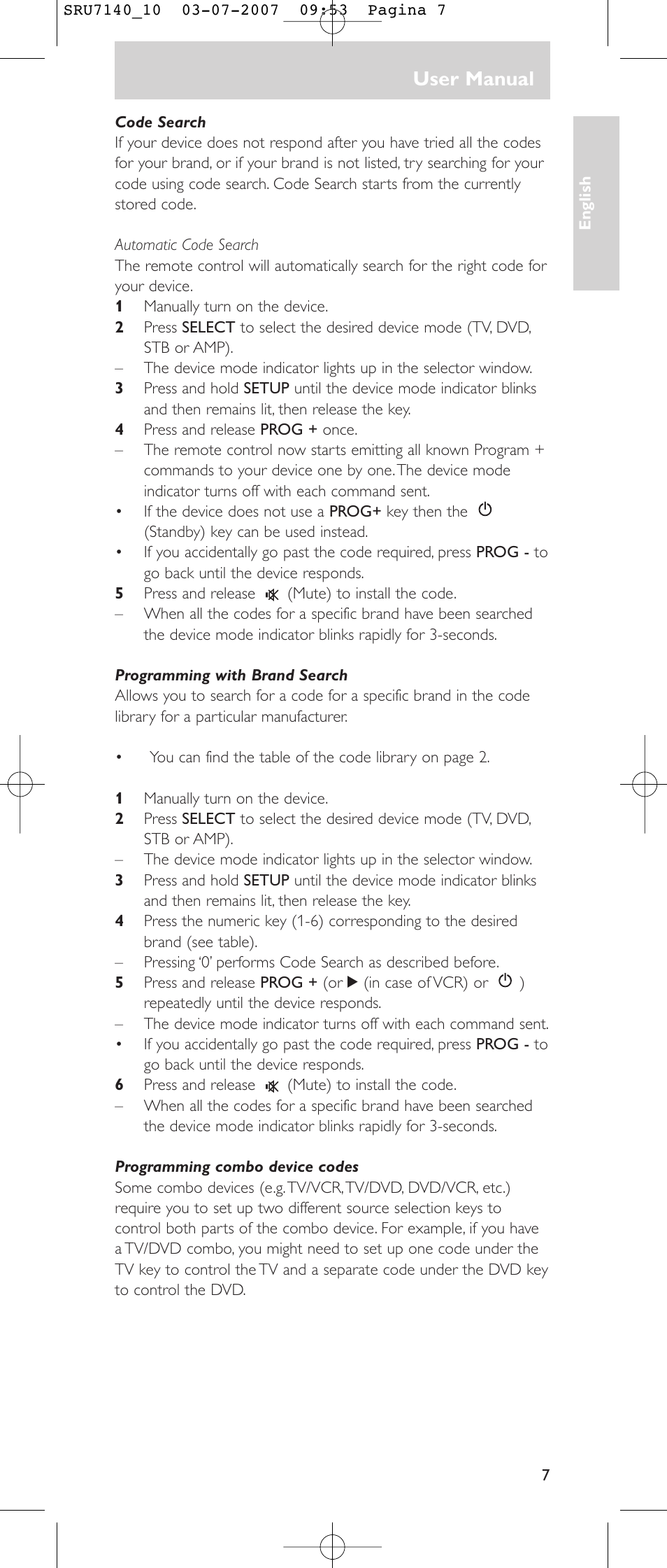 User manual | Philips SRU 7140 User Manual | Page 7 / 108