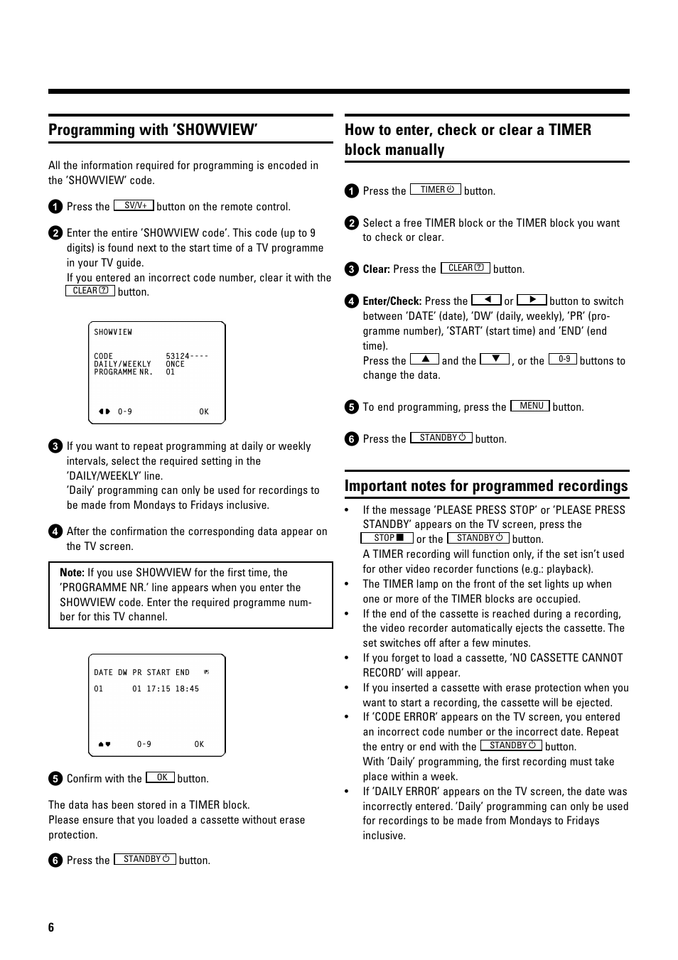 Programming with ’showview | Philips 14PV182/58 User Manual | Page 8 / 14