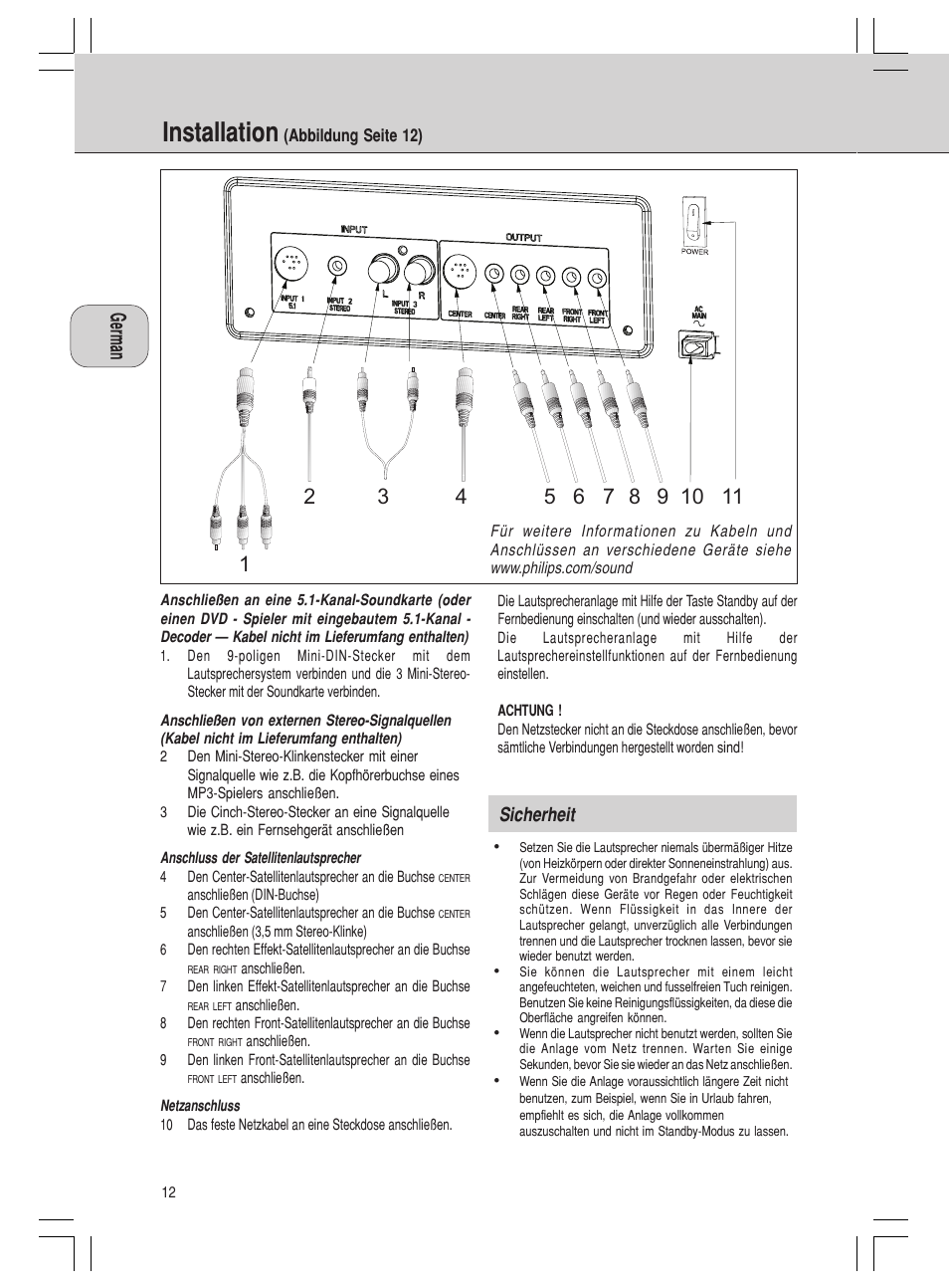 Installation | Philips MMS316 User Manual | Page 12 / 50