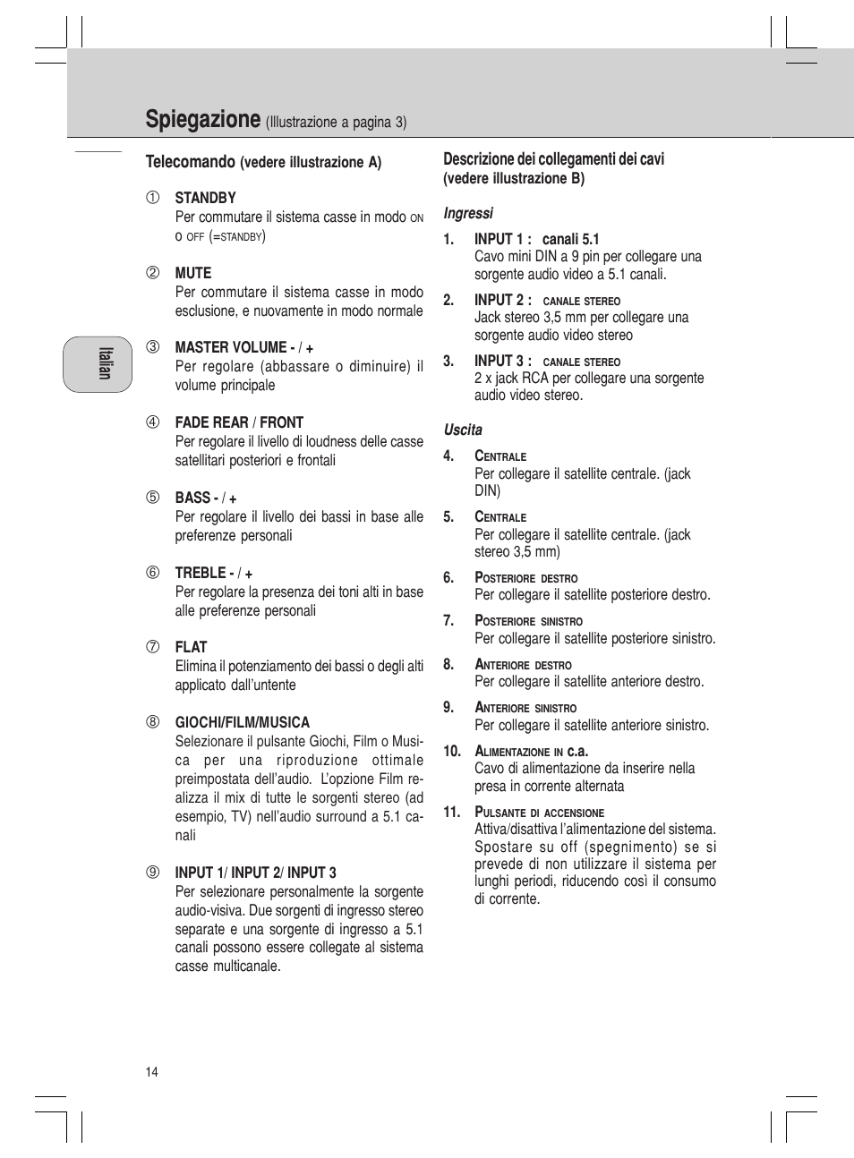 Spiegazione | Philips MMS316 User Manual | Page 14 / 50