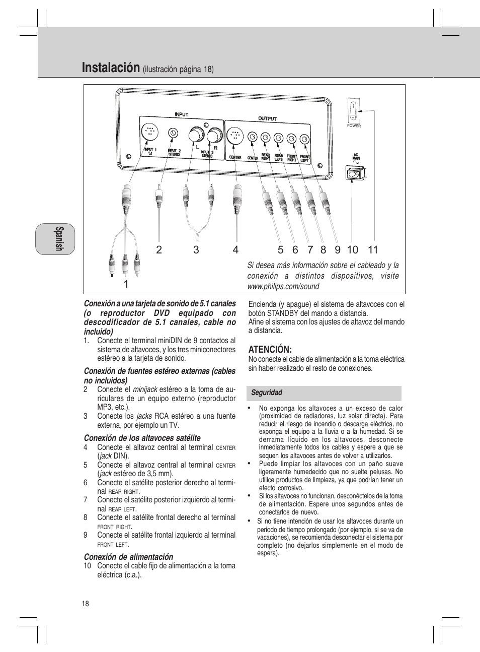 Instalación | Philips MMS316 User Manual | Page 18 / 50