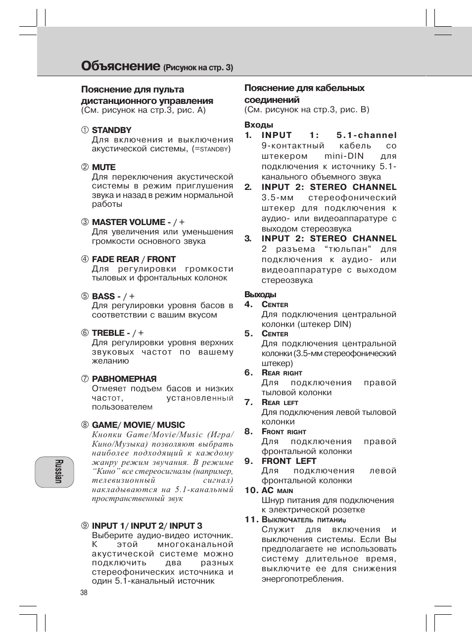 Объяснение | Philips MMS316 User Manual | Page 38 / 50