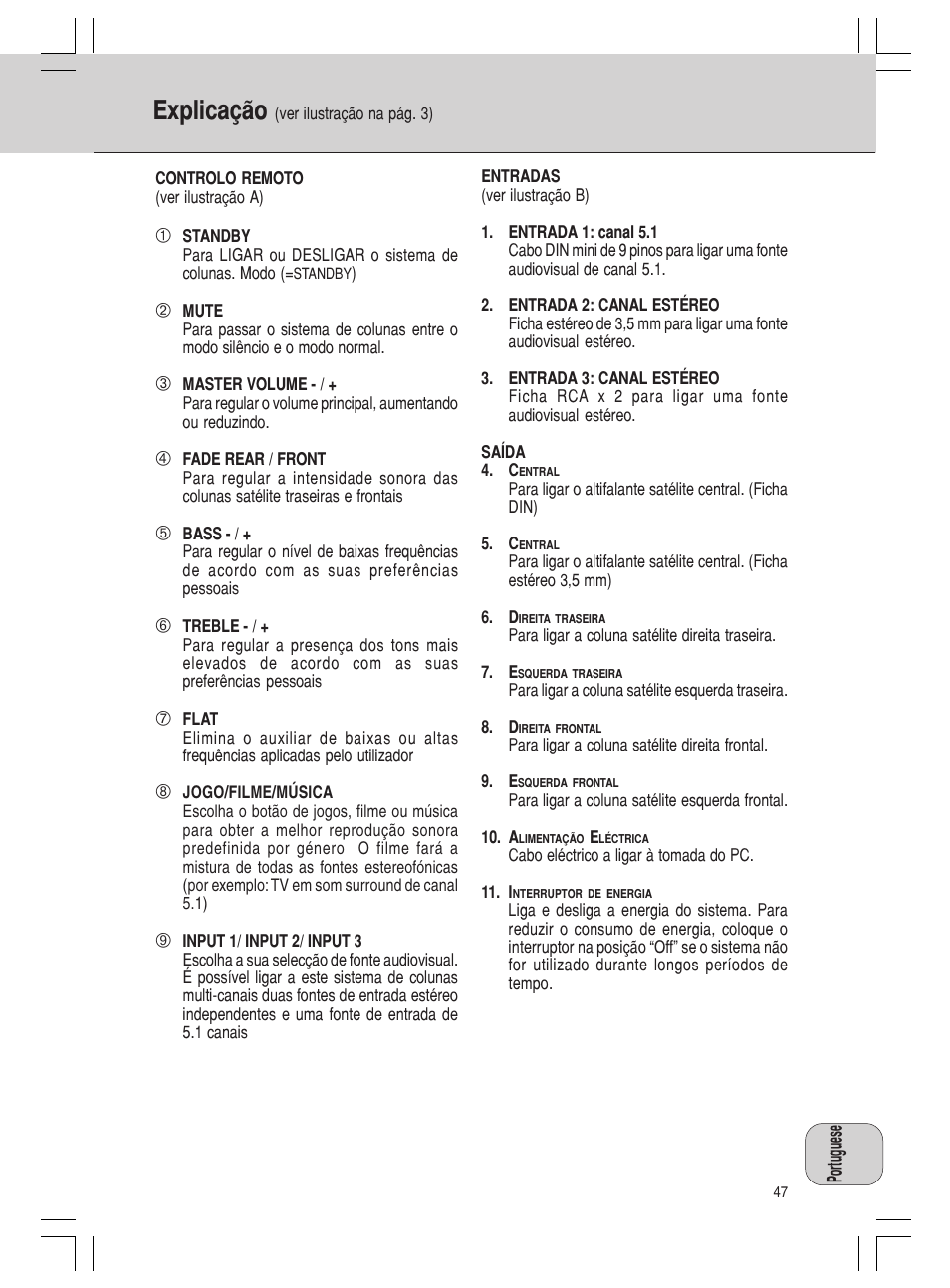 Explicação | Philips MMS316 User Manual | Page 47 / 50