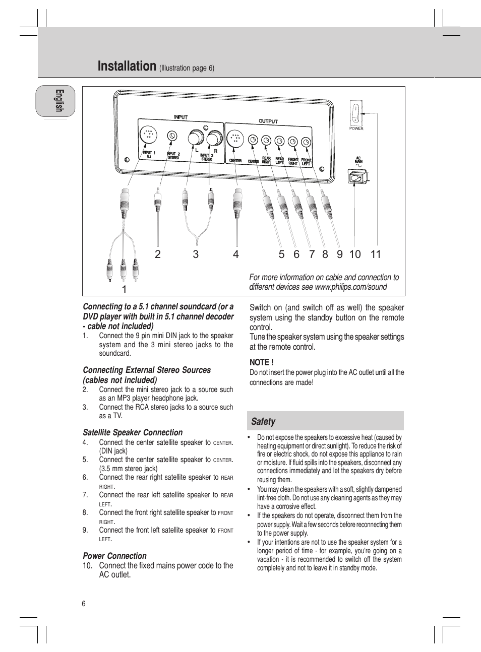 Installation | Philips MMS316 User Manual | Page 6 / 50