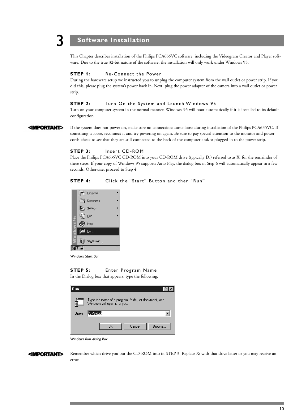 Software installation | Philips PCA635VC User Manual | Page 10 / 47