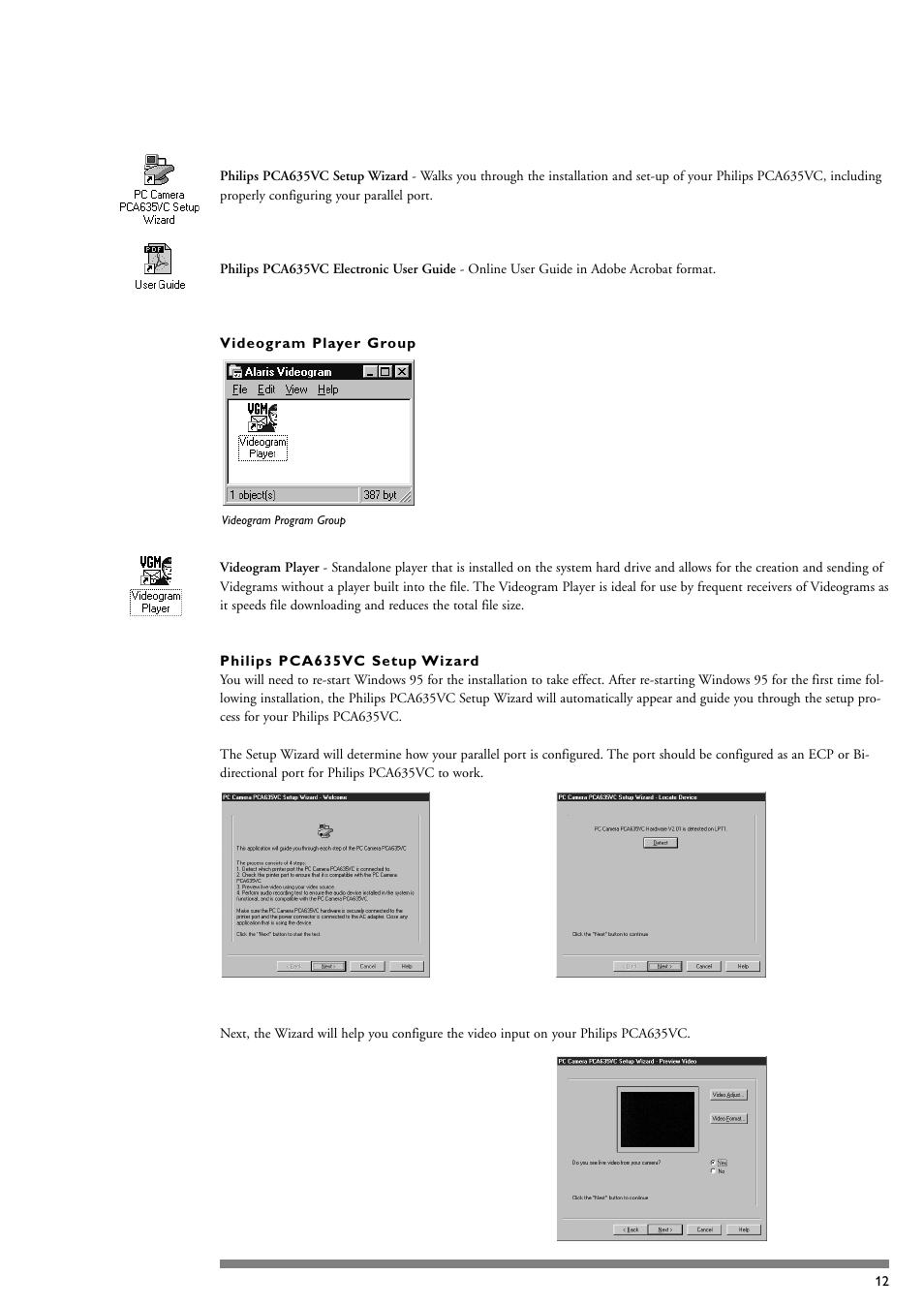 Philips PCA635VC User Manual | Page 12 / 47