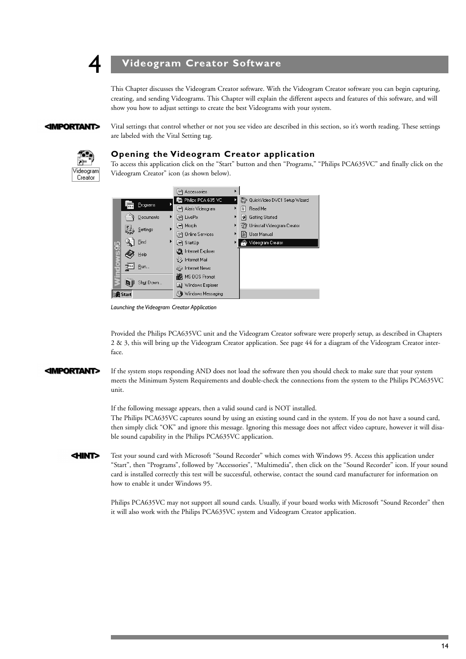 Philips PCA635VC User Manual | Page 14 / 47