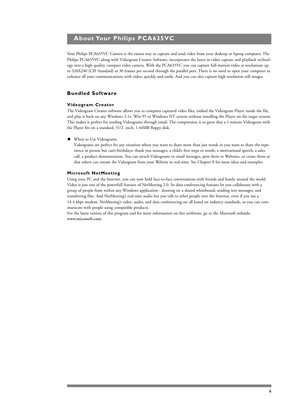 Philips PCA635VC User Manual | Page 6 / 47