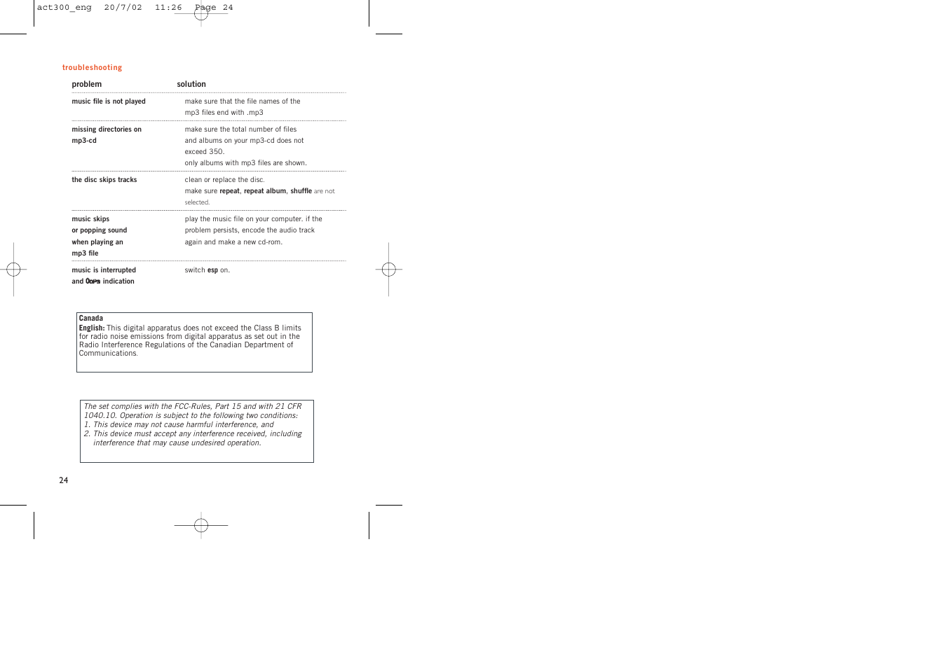 Philips ACT300 User Manual | Page 24 / 28