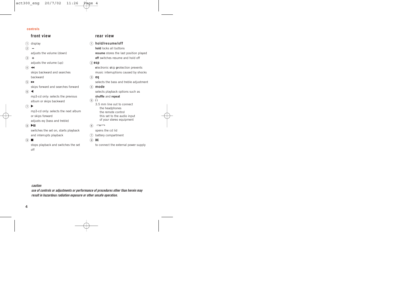 Philips ACT300 User Manual | Page 4 / 28