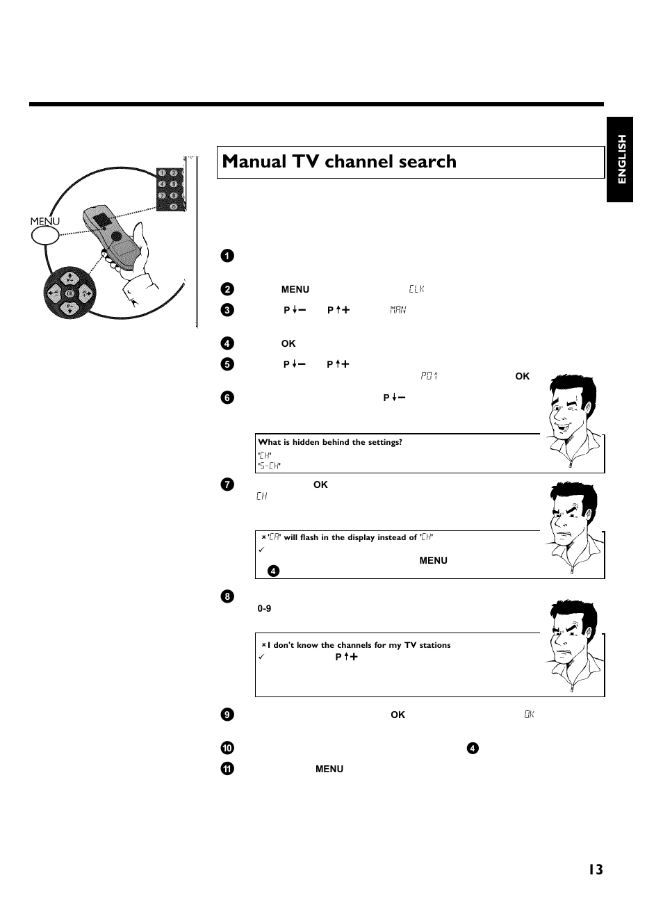 Manual tv channel search, Installing your video recording | Philips VR270B/07 User Manual | Page 17 / 39