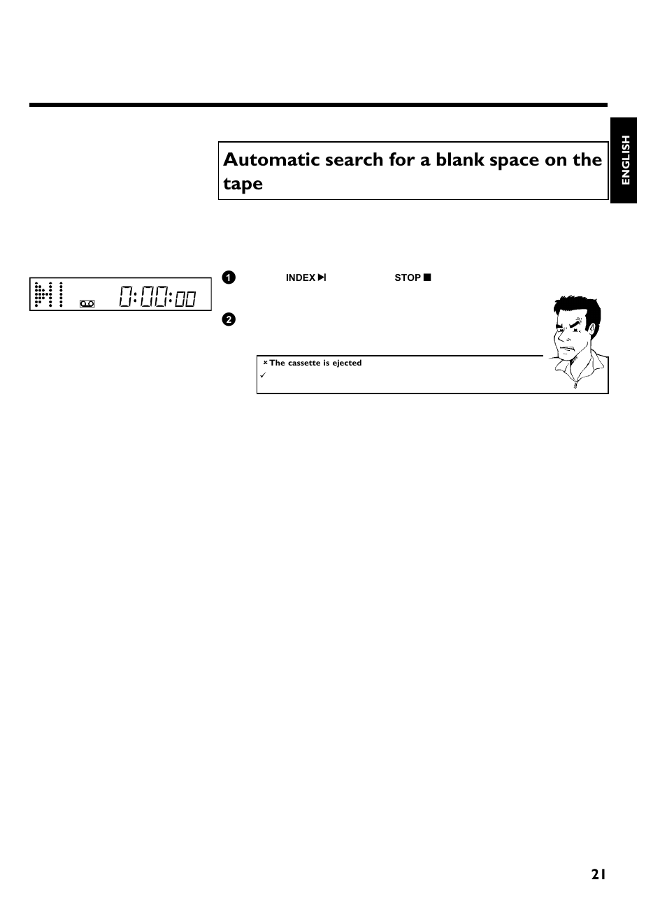 Automatic search for a blank space on the tape | Philips VR270B/07 User Manual | Page 25 / 39