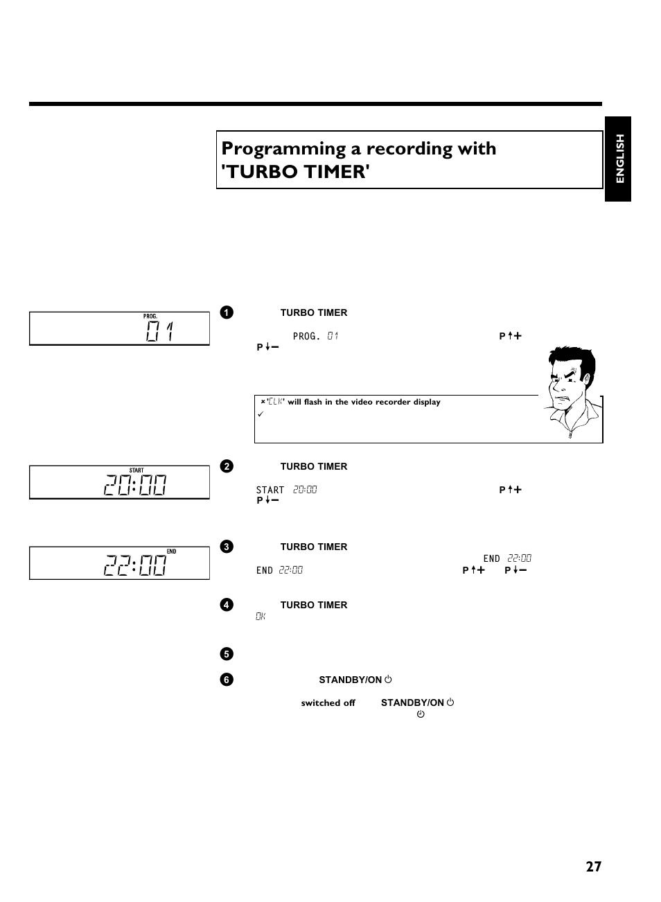 Programming a recording with 'turbo timer, Programming a recording (timer) | Philips VR270B/07 User Manual | Page 31 / 39