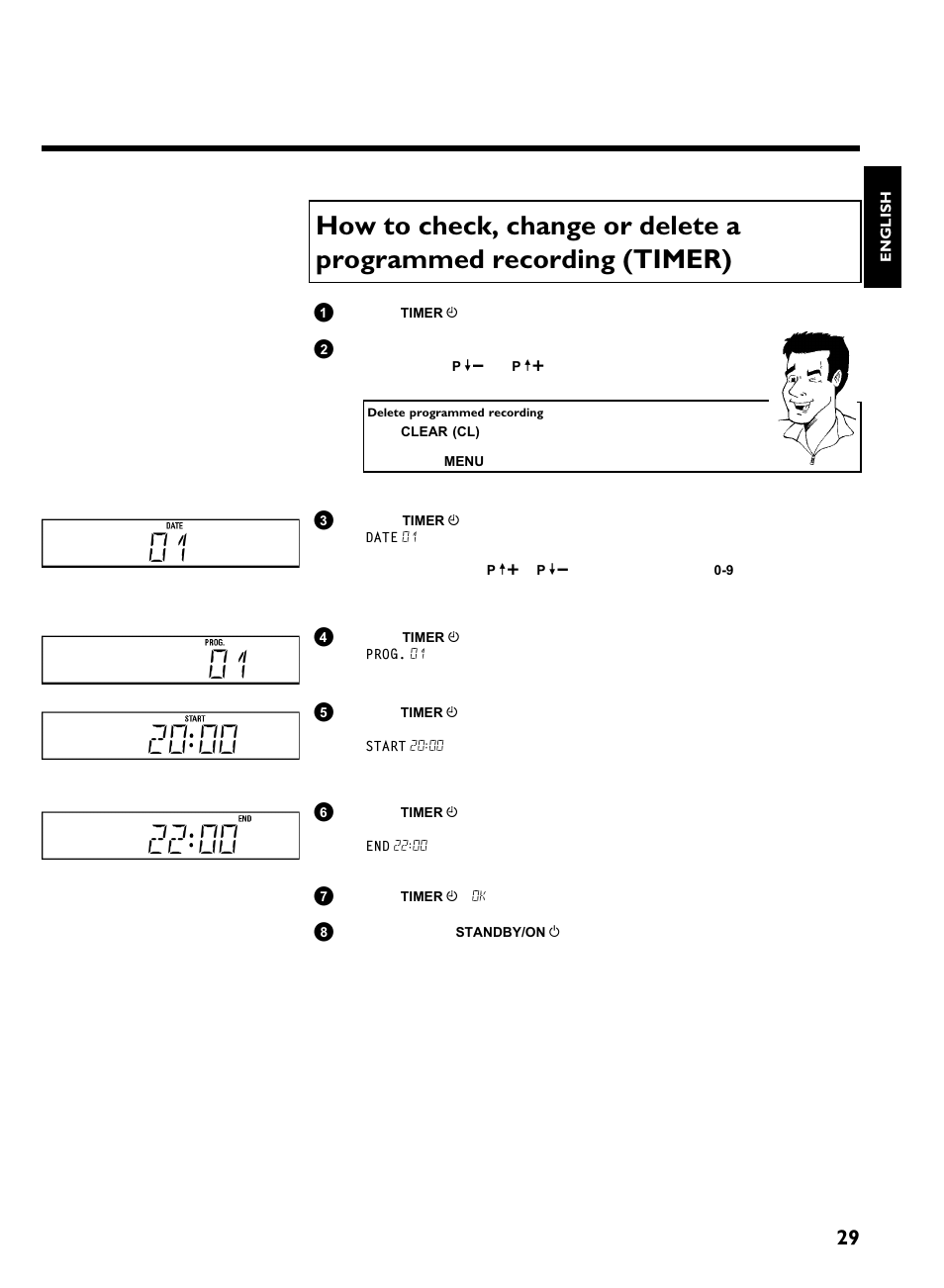 Programming a recording (timer) | Philips VR270B/07 User Manual | Page 33 / 39