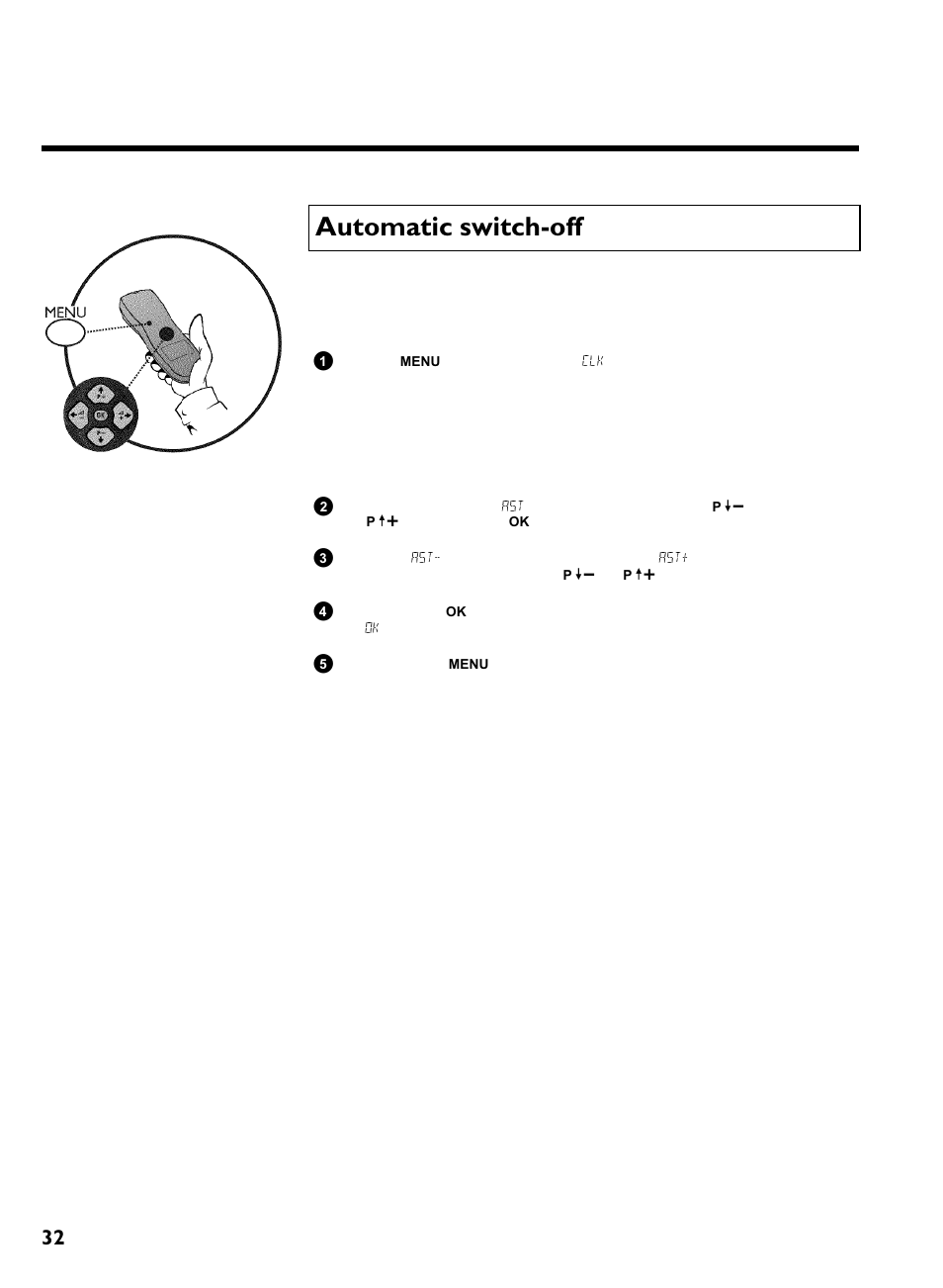 Automatic switch-off, Automatic switch off, Other functions | Philips VR270B/07 User Manual | Page 36 / 39