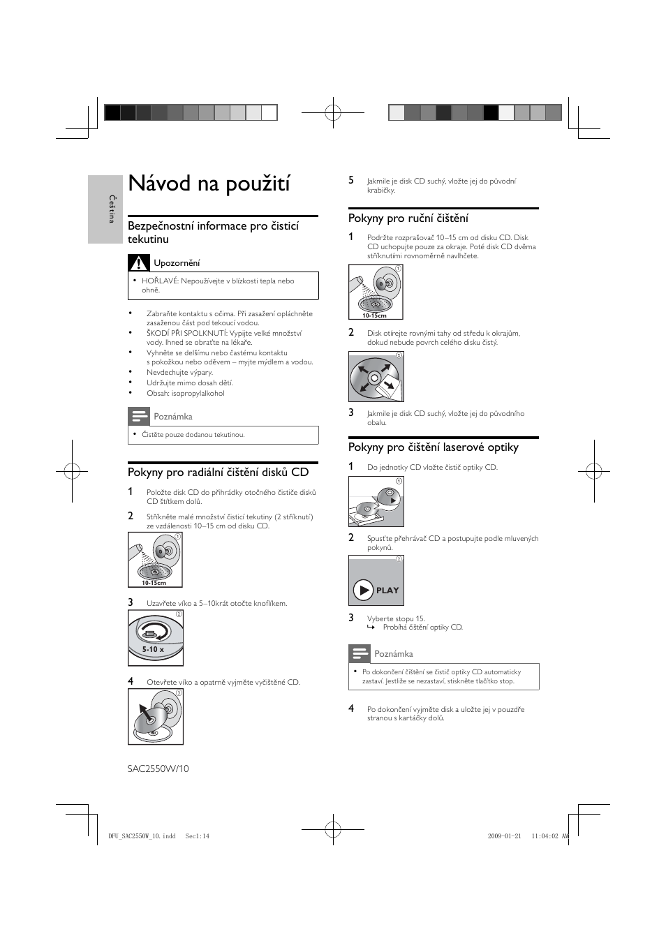 Návod na použití | Philips SAC2550W User Manual | Page 14 / 15