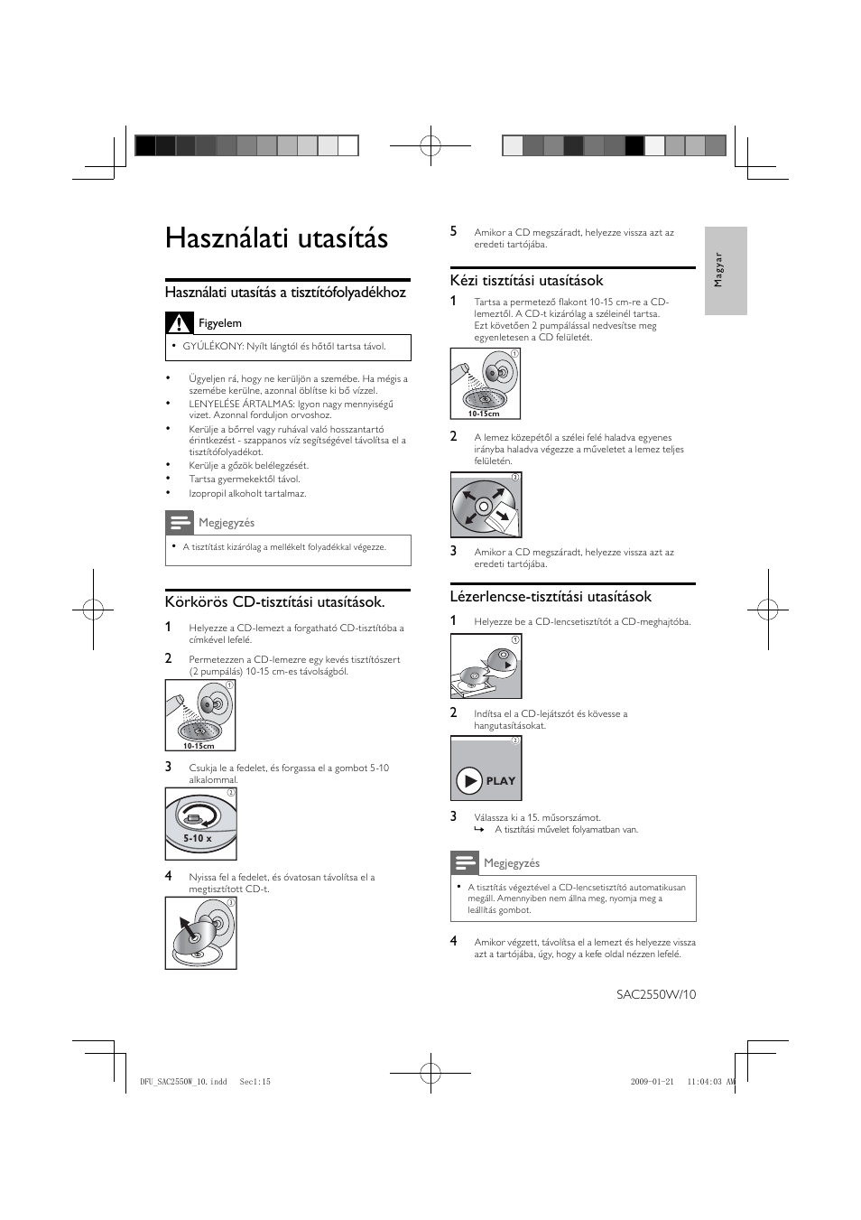 Használati utasítás | Philips SAC2550W User Manual | Page 15 / 15