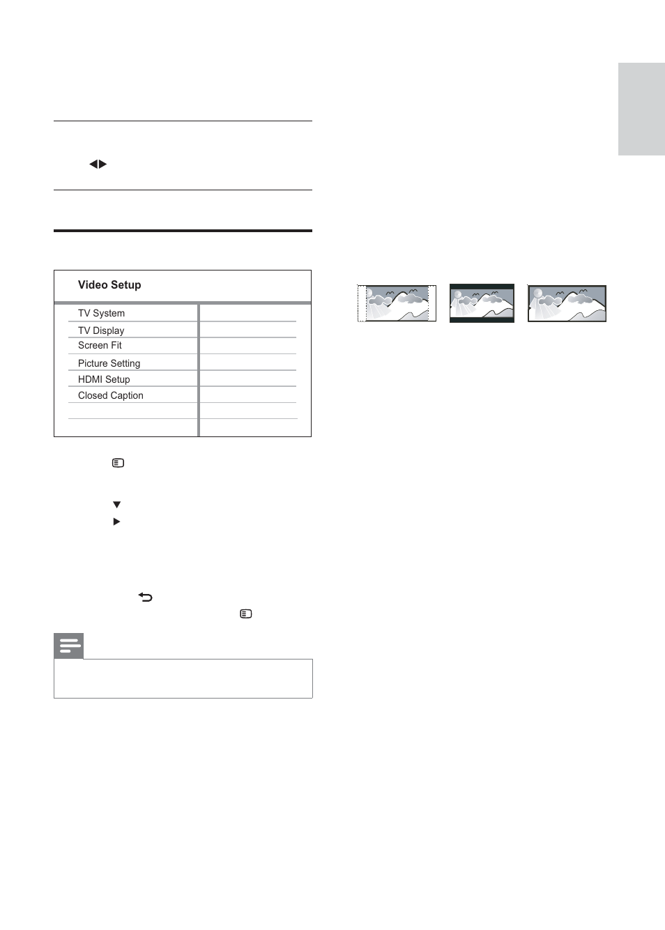 Video setup | Philips HTS3377W/12 User Manual | Page 35 / 46