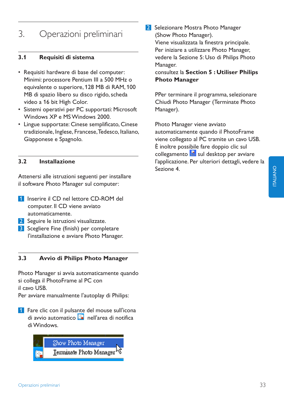 Operazioni preliminari | Philips 10FF3CDW User Manual | Page 35 / 102