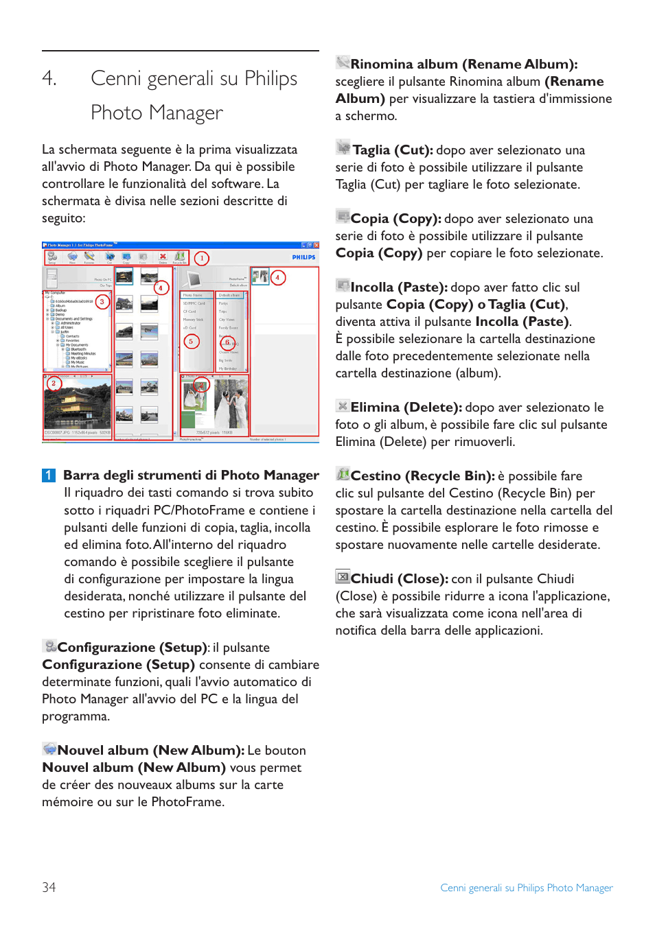 Cenni generali su philips photo manager | Philips 10FF3CDW User Manual | Page 36 / 102