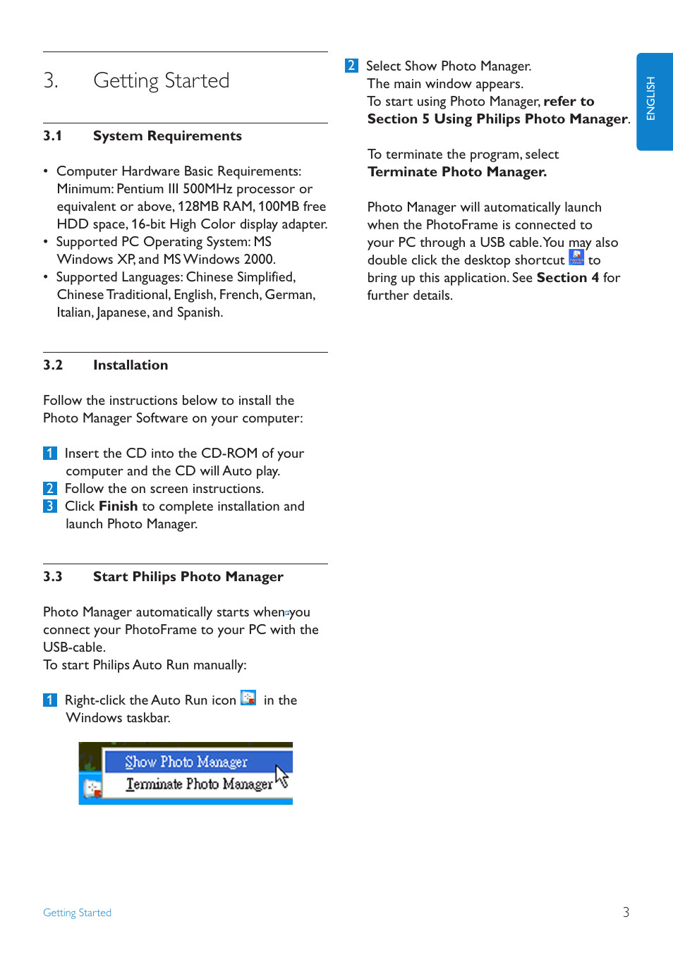 Getting started | Philips 10FF3CDW User Manual | Page 5 / 102