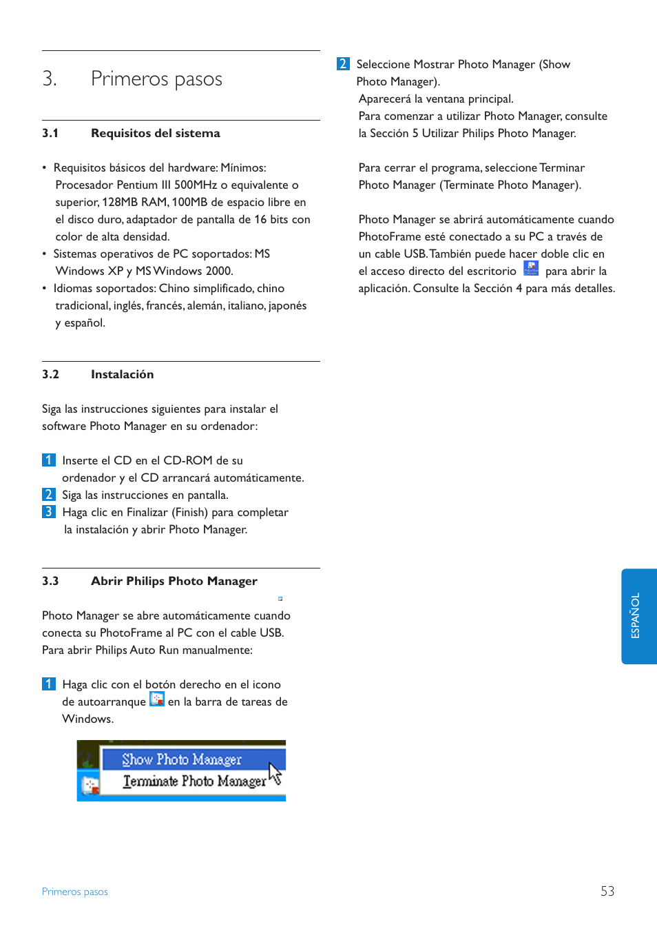 Primeros pasos | Philips 10FF3CDW User Manual | Page 55 / 102