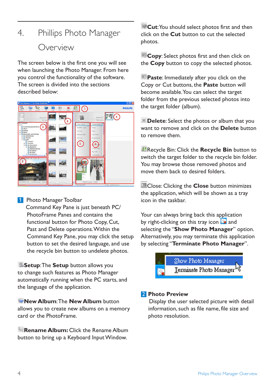 Phillips photo manager overview | Philips 10FF3CDW User Manual | Page 6 / 102