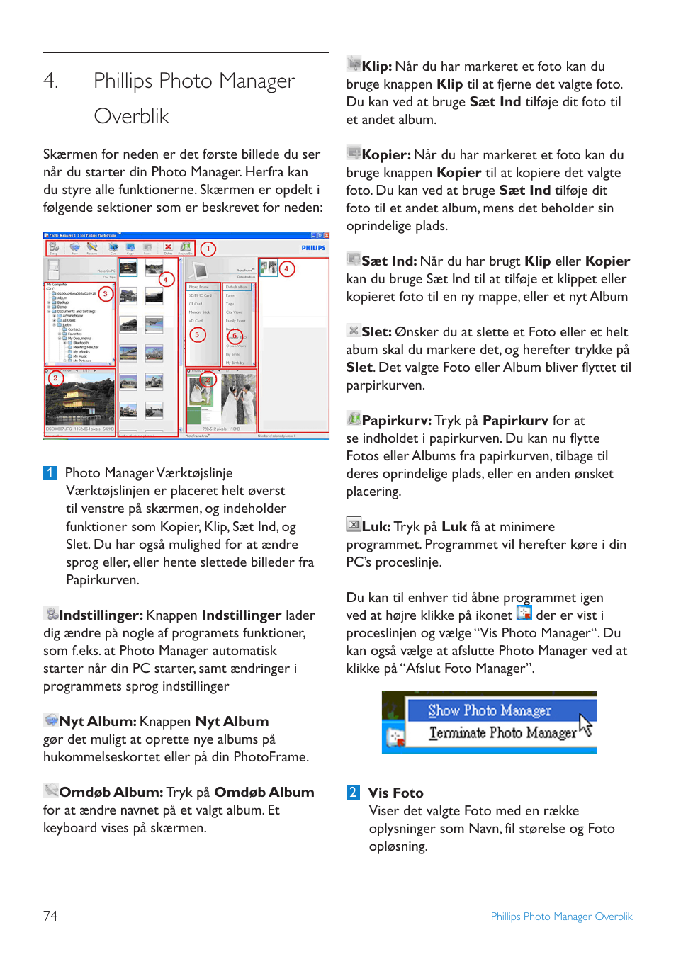 Phillips photo manager overblik | Philips 10FF3CDW User Manual | Page 76 / 102