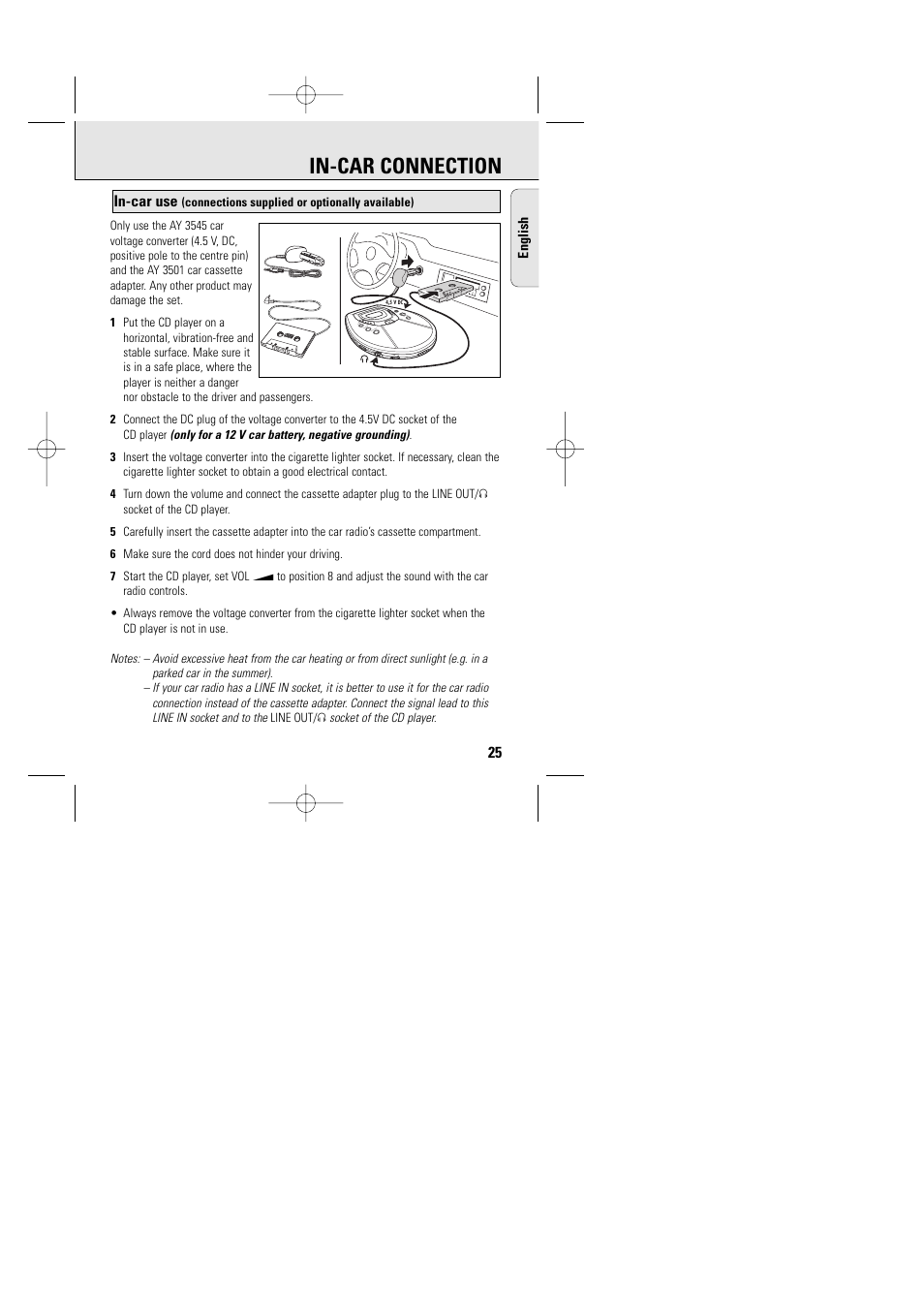 In-car connection | Philips AZT9240 User Manual | Page 22 / 24