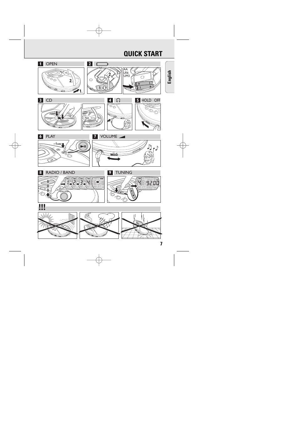 Quick start | Philips AZT9240 User Manual | Page 4 / 24