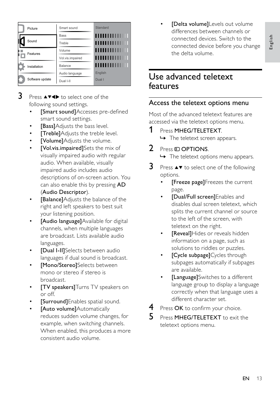 Use advanced teletext features | Philips 19PFL3404D/05  EN User Manual | Page 15 / 43