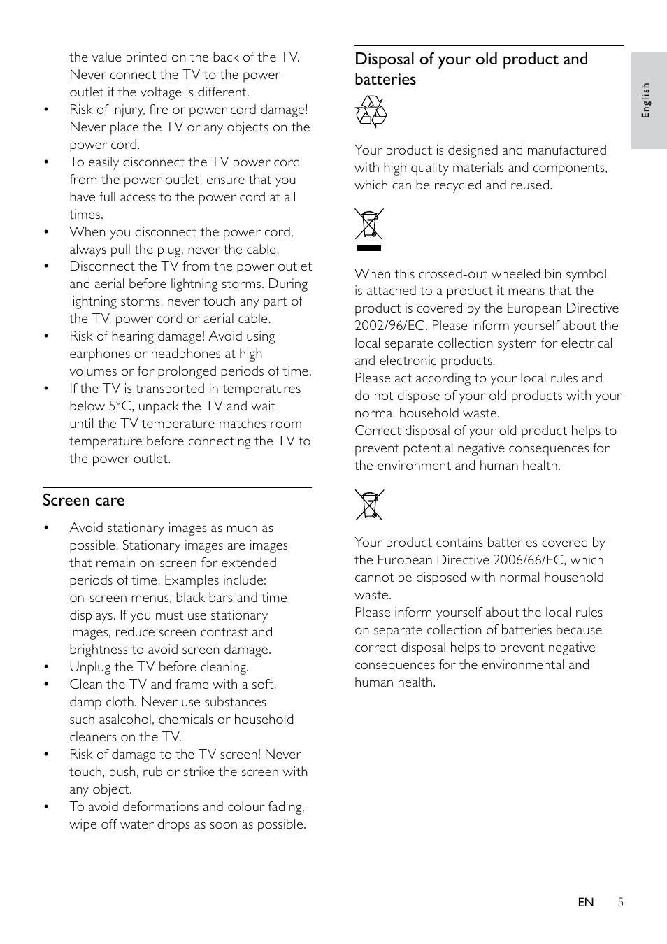 Philips 19PFL3404D/05  EN User Manual | Page 7 / 43