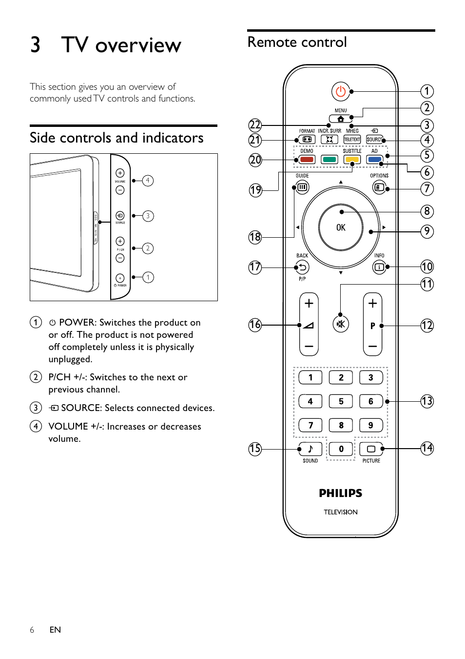 Philips 19PFL3404D/05  EN User Manual | Page 8 / 43