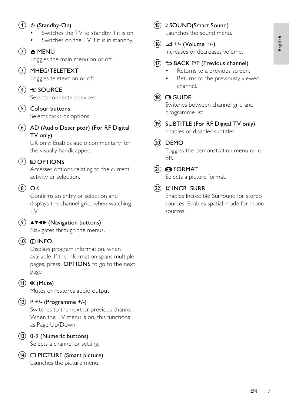 Philips 19PFL3404D/05  EN User Manual | Page 9 / 43