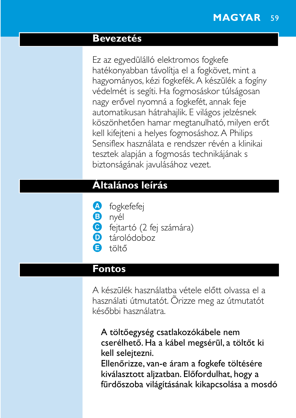 Magyar 59 | Philips HX1515 User Manual | Page 59 / 162