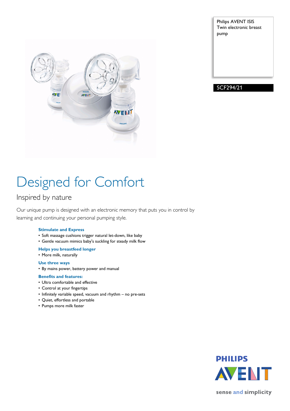 Philips Twin Electronic SCF294/21 User Manual | 2 pages