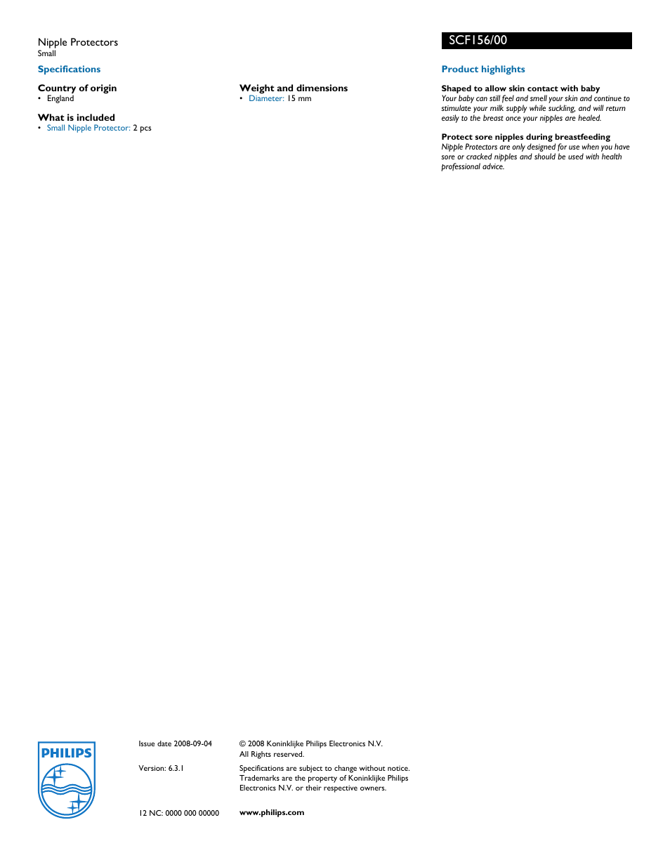 Philips SCF156/00 User Manual | Page 2 / 2