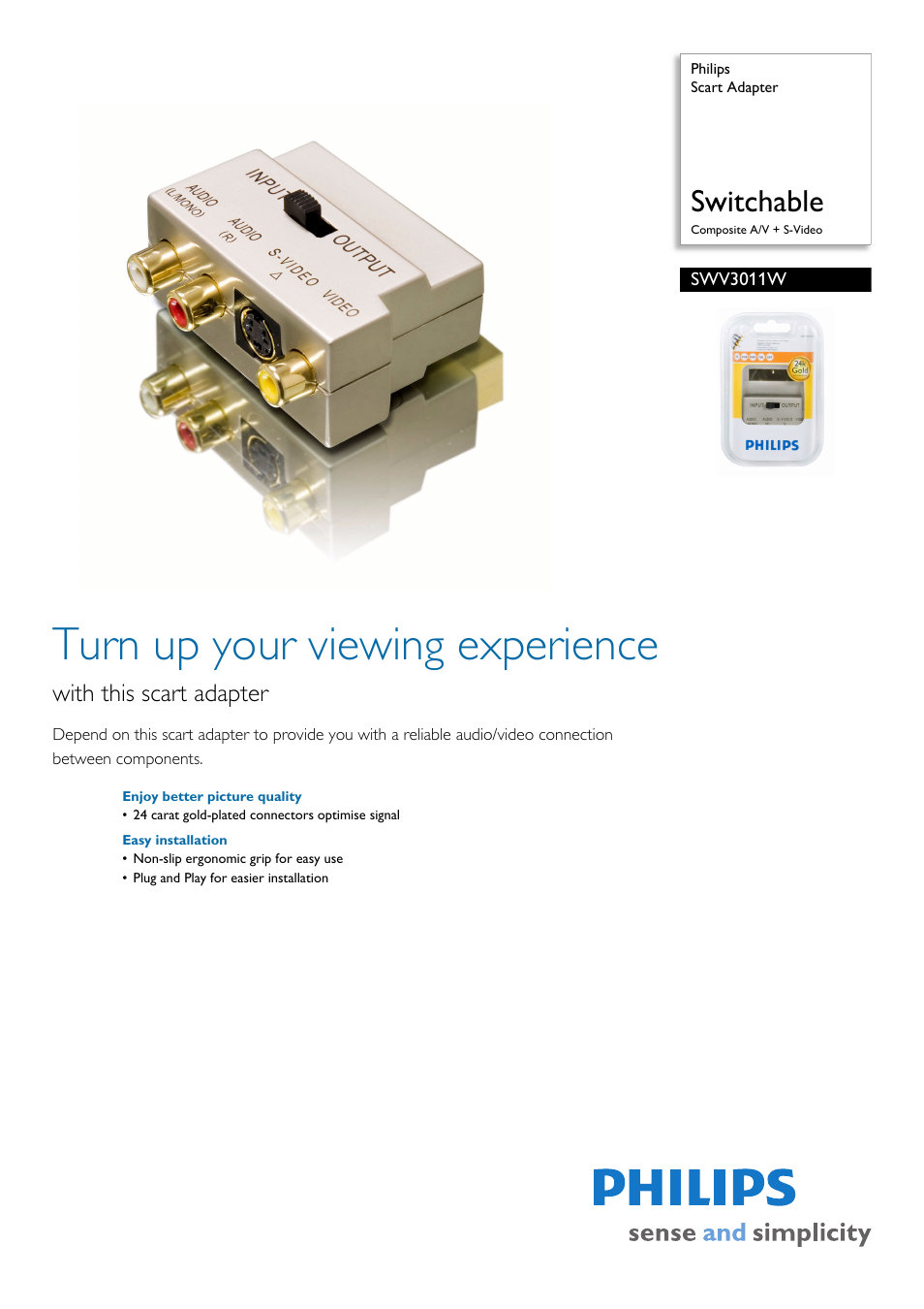 Philips SWV3011W User Manual | 2 pages