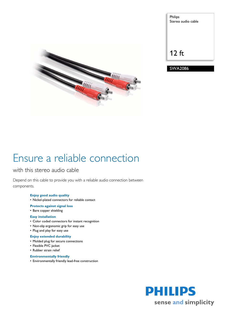 Philips SWA2086/37 User Manual | 2 pages