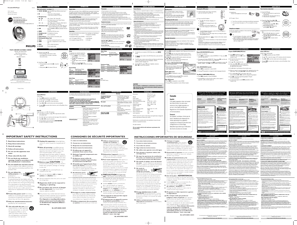 Philips PET320/37B User Manual | 2 pages