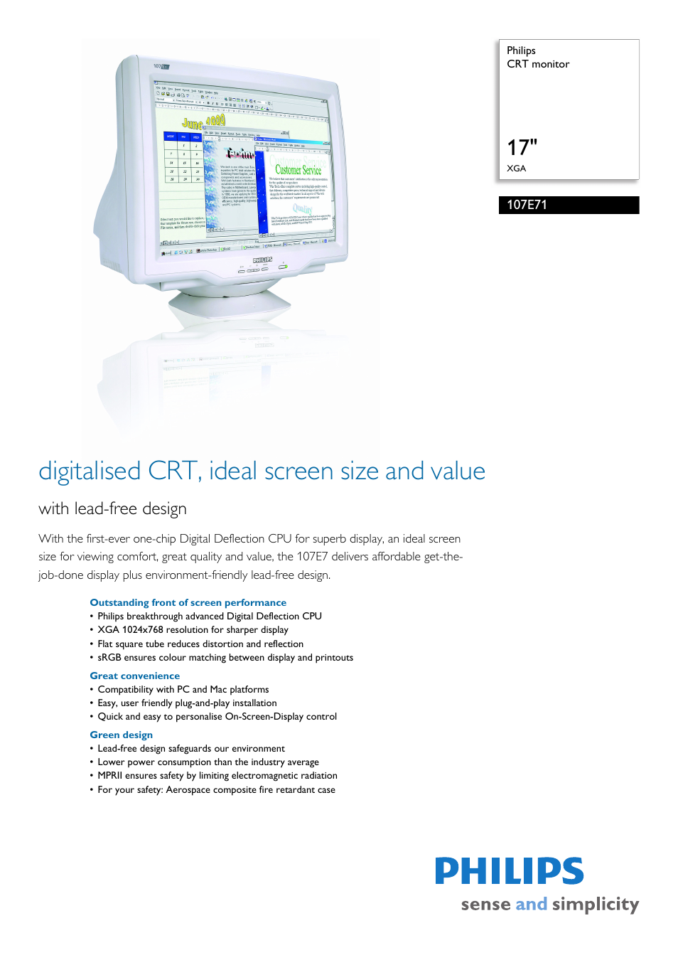 Philips 107E71/00 User Manual | 2 pages