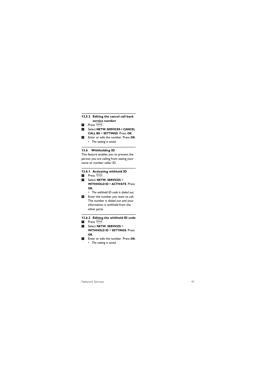 6 withholding id | Philips SE455C User Manual | Page 43 / 64