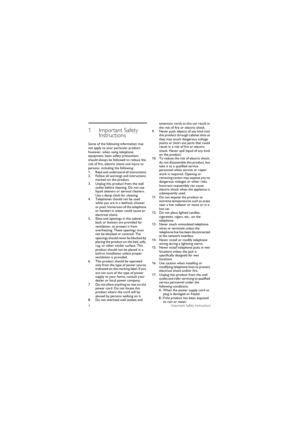 1 important safety instructions, 1important safety instructions | Philips SE455C User Manual | Page 6 / 64