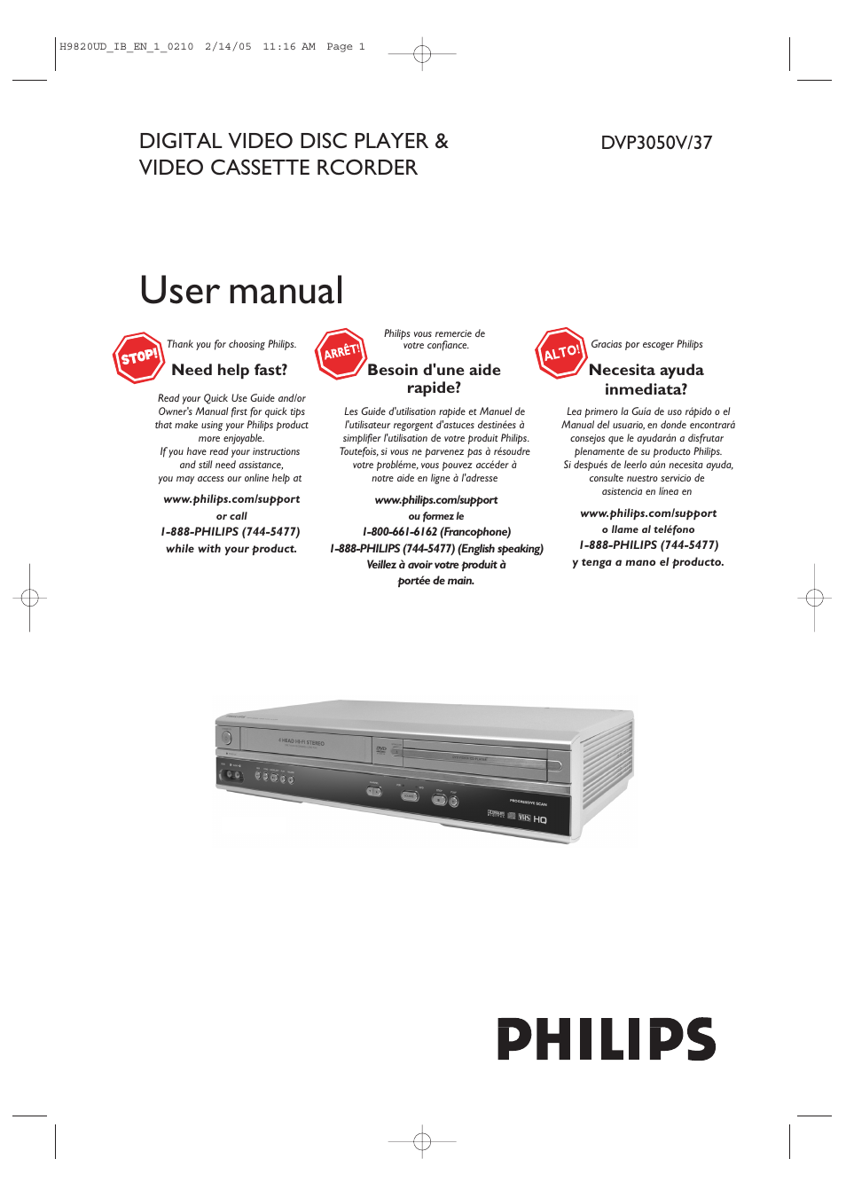 Philips DVP3050V/37 User Manual | 66 pages