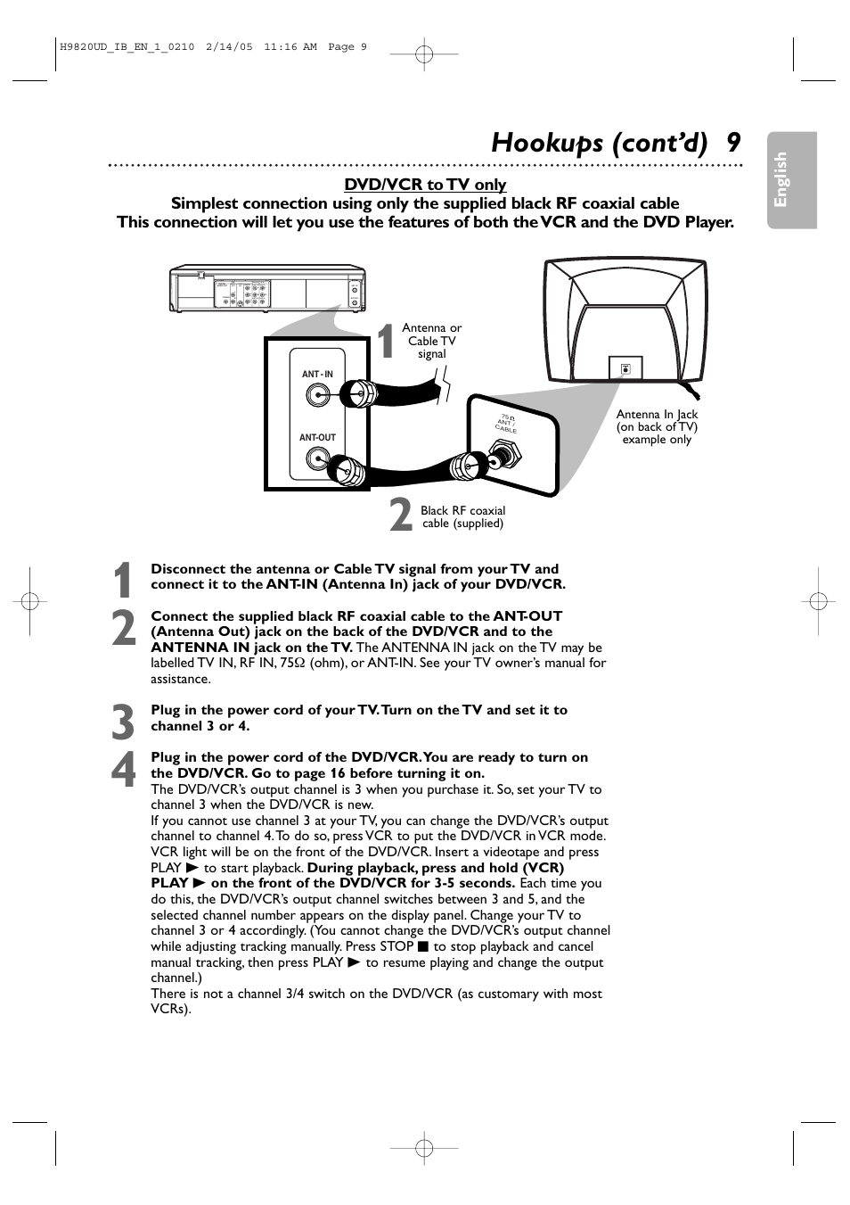 Hookups (cont’d) 9 | Philips DVP3050V/37 User Manual | Page 9 / 66