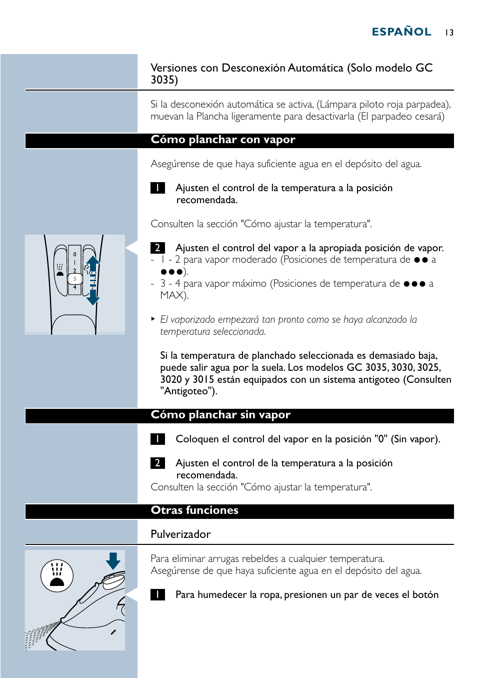 Philips GC3035 User Manual | Page 13 / 36